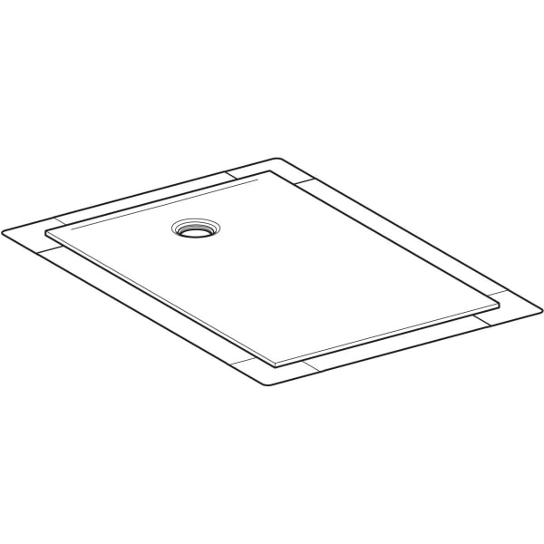 Geberit CleanFloor30 Duschfläche 120 x 80 cm integriert, mit Dichtvlies, weiss matt