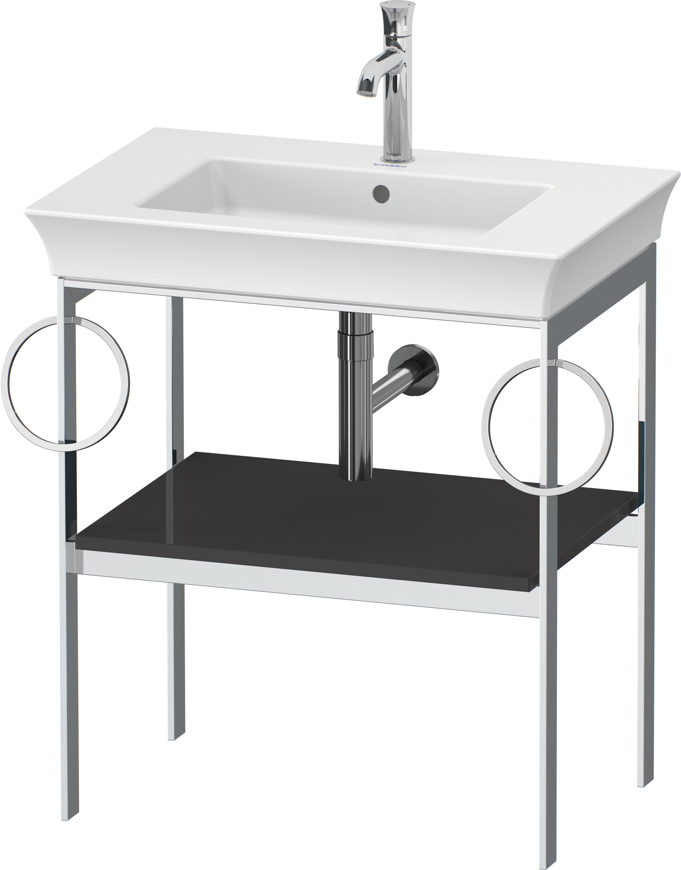 Duravit Metallkonsole bodenst. White Tulip 760x684x450,2 HH,Graphit Hochglanz
