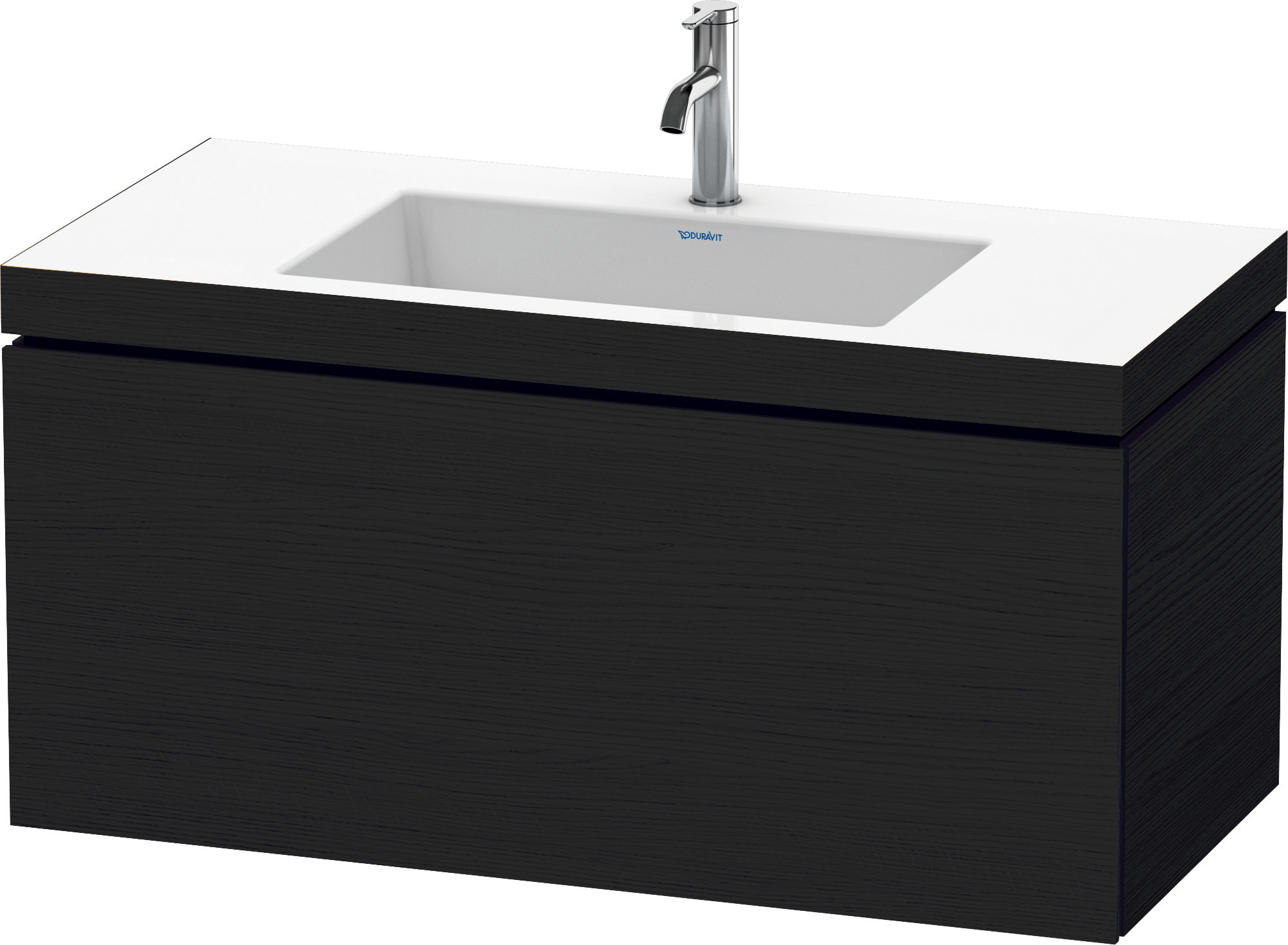 Duravit WTU L-Cube m. Vero Air 500x1000x480mm 1 HL, 1 Auszug, Eiche Schwarz