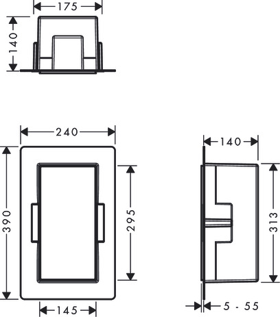 Hansgrohe Wandnische XtraStoris Minimalistic rahmenlos 300x150x140 mm MB
