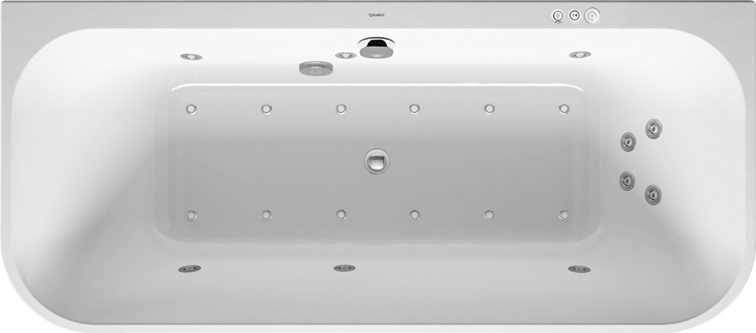 Duravit Happy D.2 Whirlw. 1800x800mm, Vorwand Angef Acryl-VK,Rückens.2,Combi P, Weiß