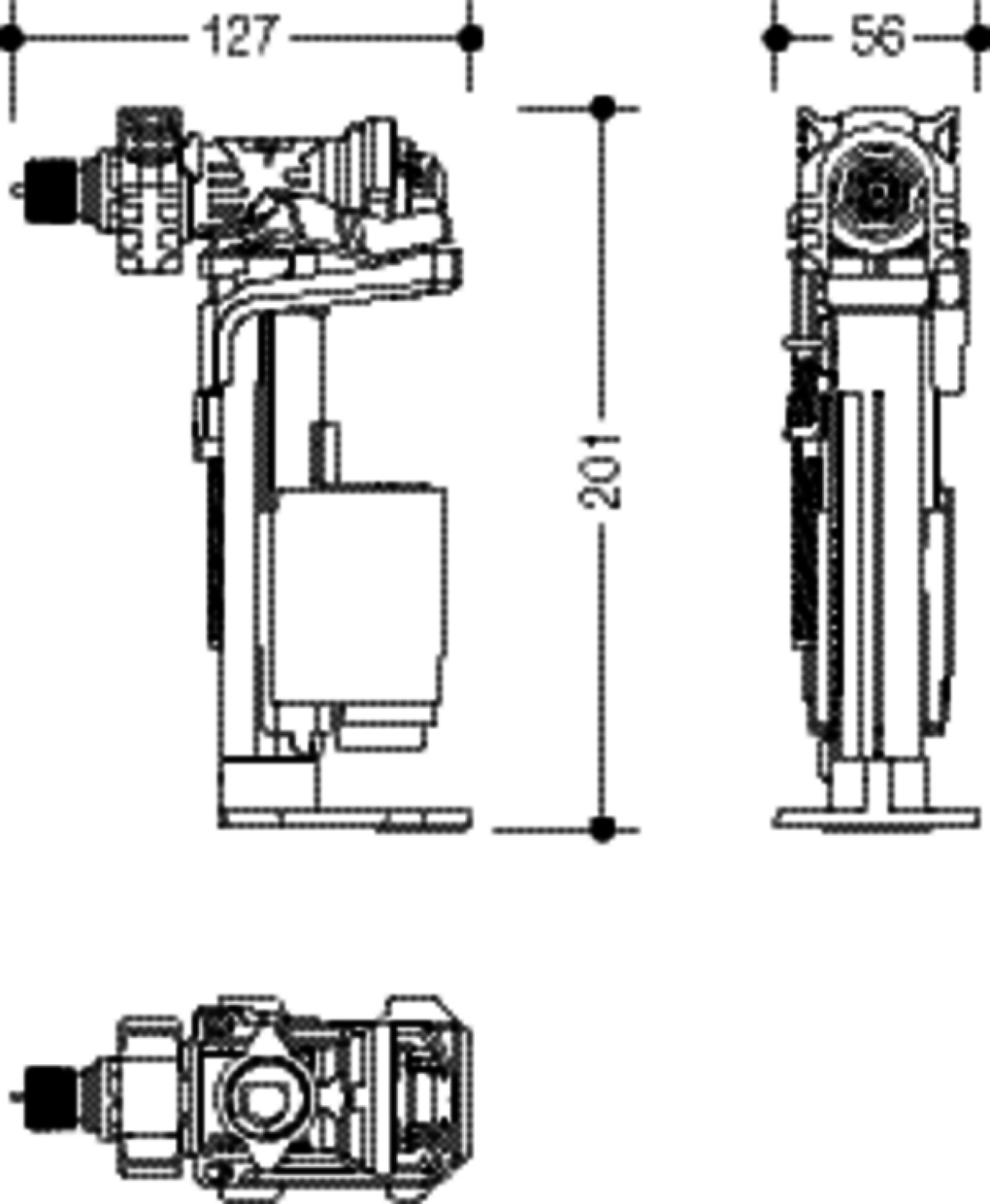 HEWI Füllventil, WC-Modul S 50, für Vorwandlemente S50.02.