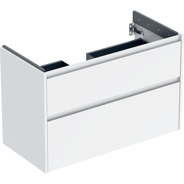 Geberit Renova Plan US f. WT, m. 2 Schubladen 94,8x60,6x44,6cm, weiß/l. seidenglanz