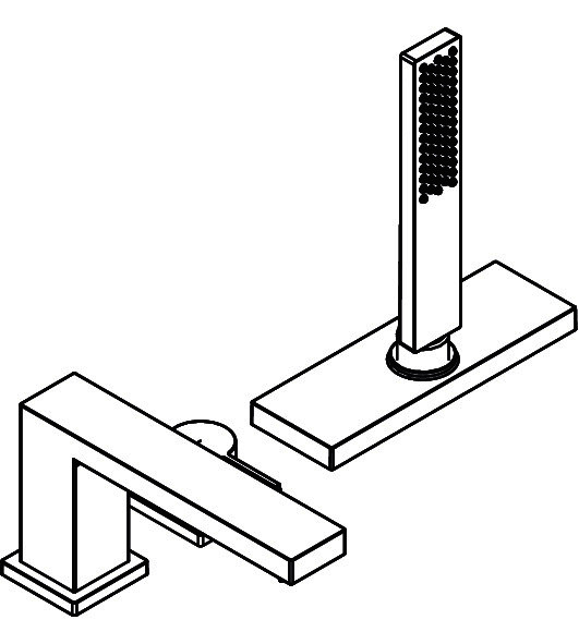 Hansgrohe 3-Loch Wannenrandmischer Tecturis E mit sBox MSW