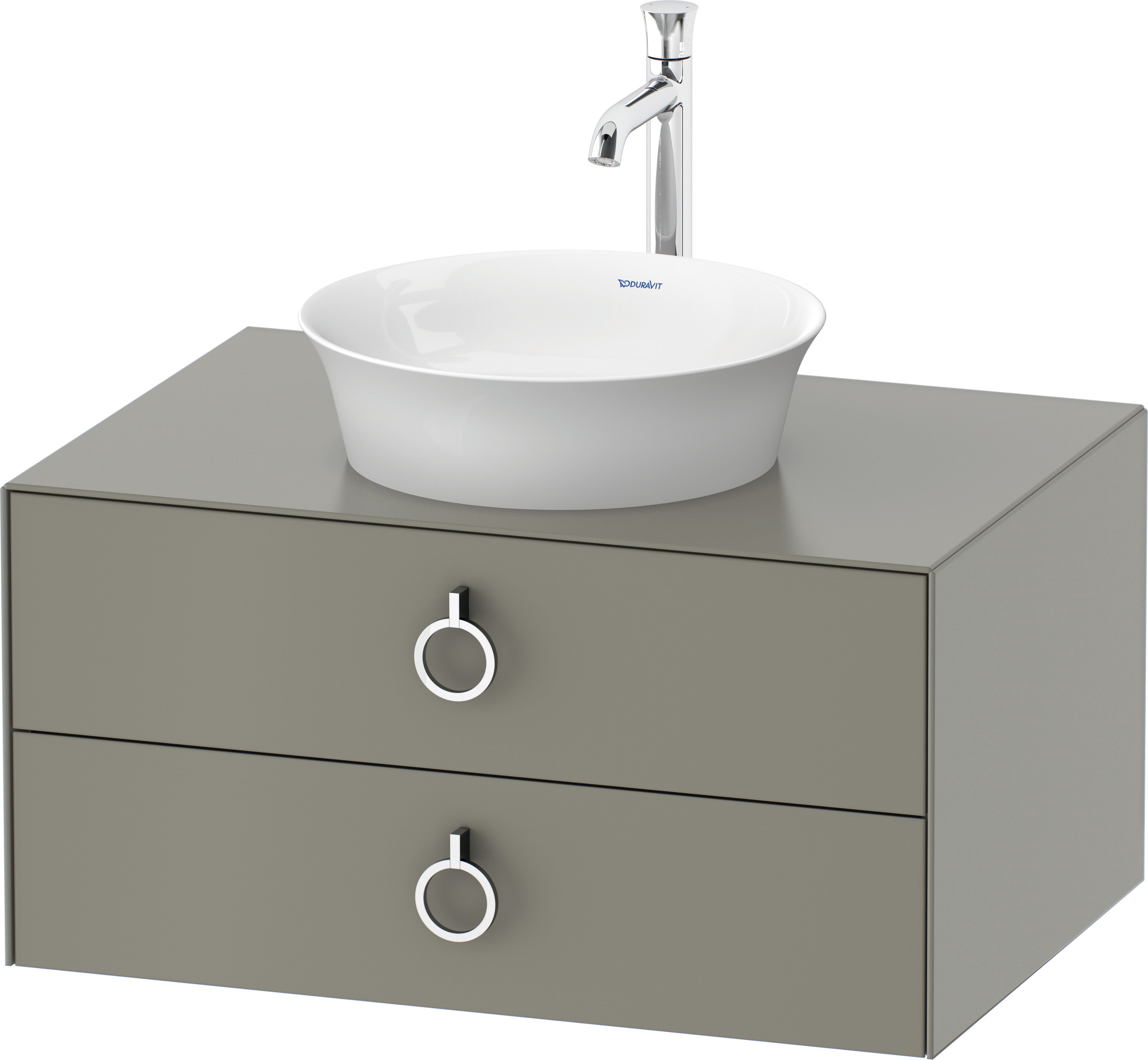 Duravit WTU wandh.White Tulip,2Schk.,m.Griff 408x800x550,Steingrau Seidenmatt