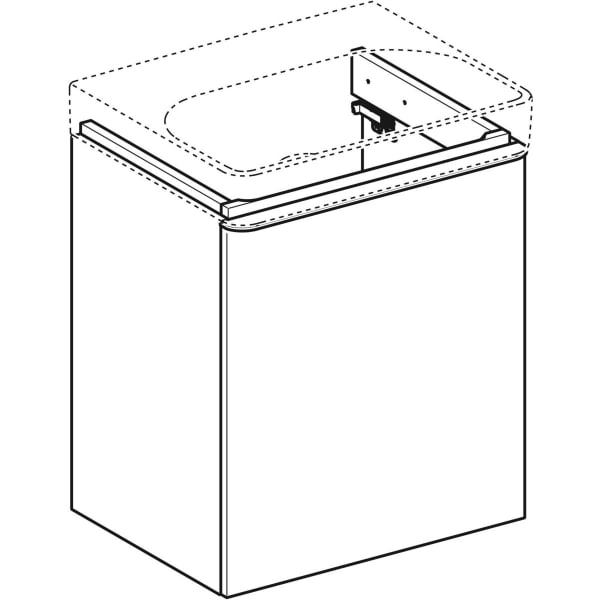 Geberit Smyle US für WT, eckig, m. 1 Tür li 53,6x61,7x43,3cm, Nussbaum