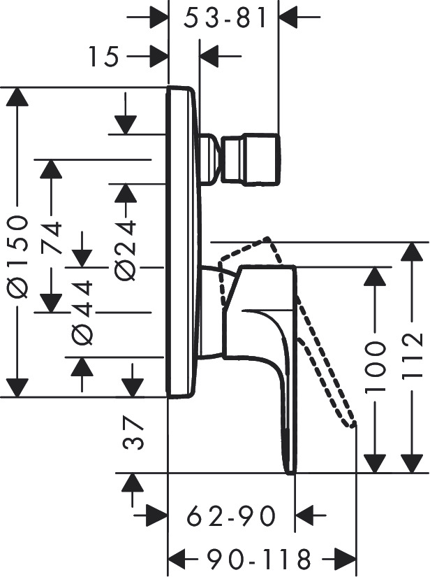 Hansgrohe Wannenmischer Unterputz Rebris S Fertigset chrom Hansgrohe Wannenmischer Unterputz Rebris S Fertigset chrom