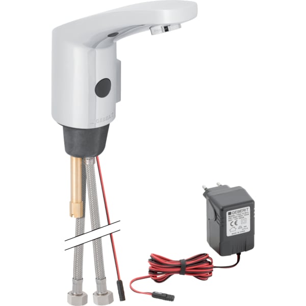Geberit Typ 185 Waschtischarmatur, Netzbetr. mit Mischer und Griff, hgl. verchromt Geberit Typ 185 Waschtischarmatur, Netzbetr. mit Mischer und Griff, hgl. verchromt