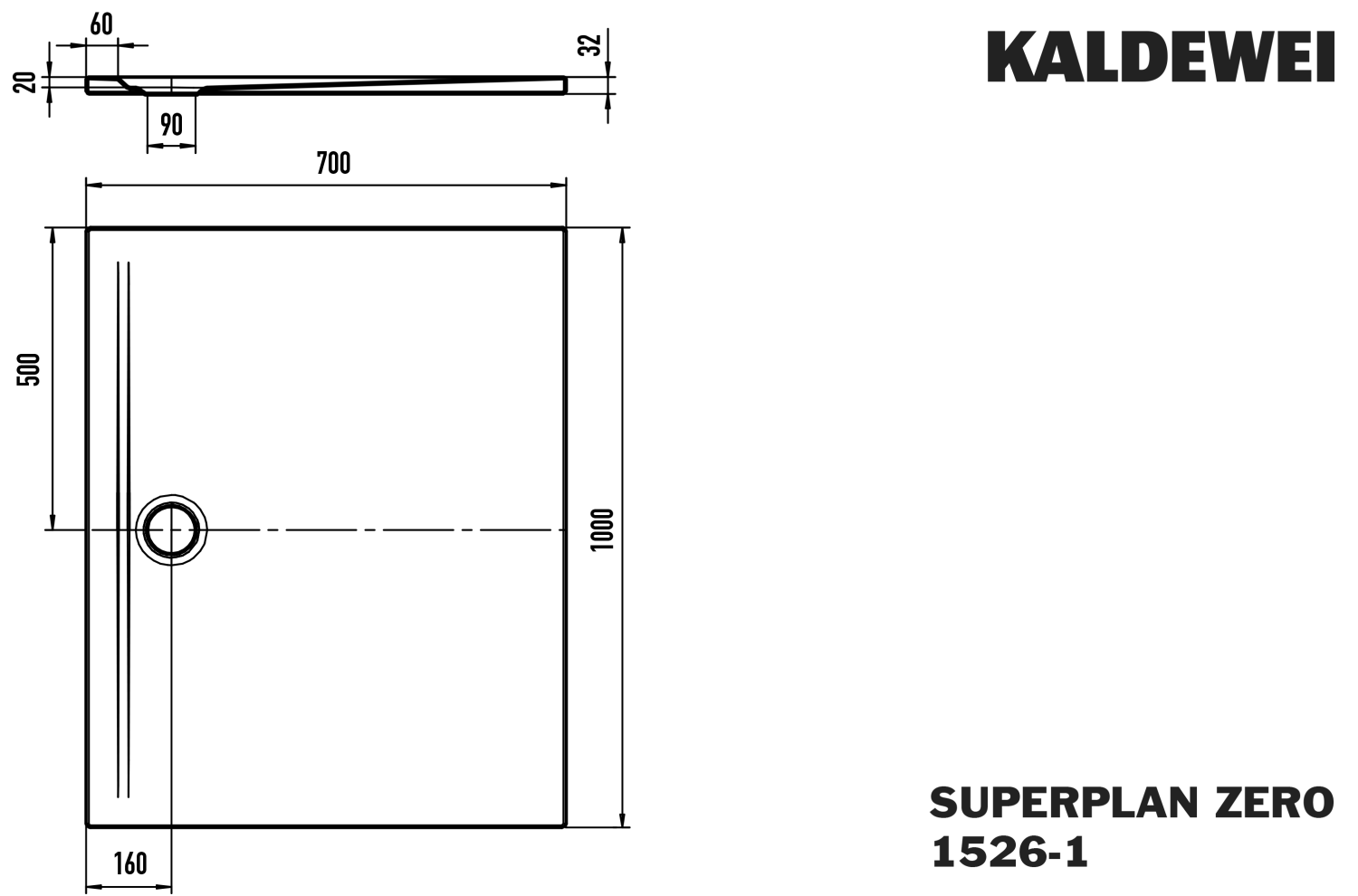 KA DW SUPERPLAN ZERO Mod.1526-1,700x1000 mm,alpinweiß,Secure Plus