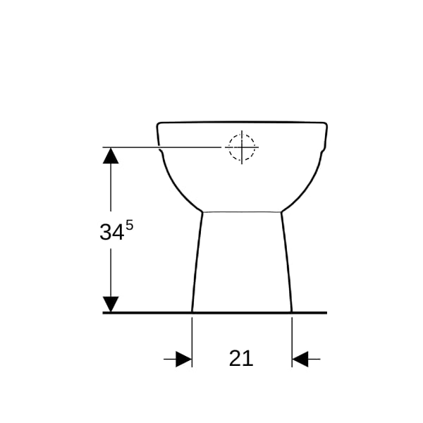 Geberit Renova Stand-WC Tiefspüler, Abg.verti teilgeschl.Form, T:53cm, weiß, KeraTect