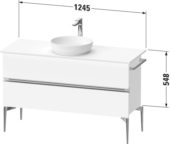 Duravit Sivida WTU 1245x548x475mm,f. Bodenst. f. Kons. m. ASB,SBK 2,Chrom/Weiß Matt