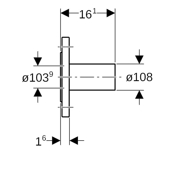 Geberit Mapress C-Stahl Flansch PN 6 mit Einschubende d108