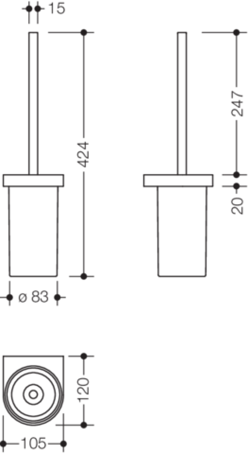 HEWI WC-Bürstengarnitur Sys 800, Plvb. Einsatz Kst. weiß tiefmatt