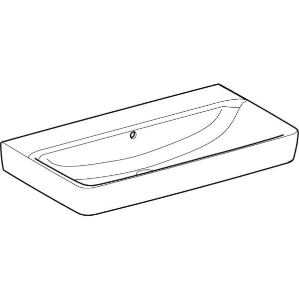 Geberit Renova Plan Waschtisch, 85x48cm o. Hl., m. Ül., weiß, KeraTect