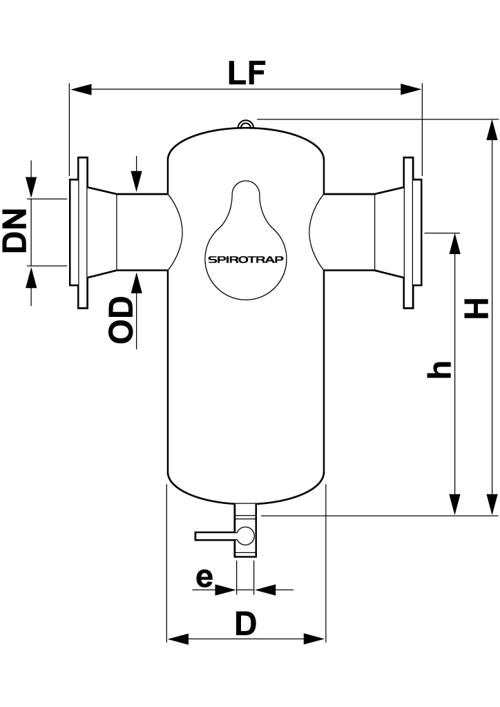 Spirotech Schlammabscheider SpiroTrap DN 80 - Flansch, 10 bar / 110 Grad