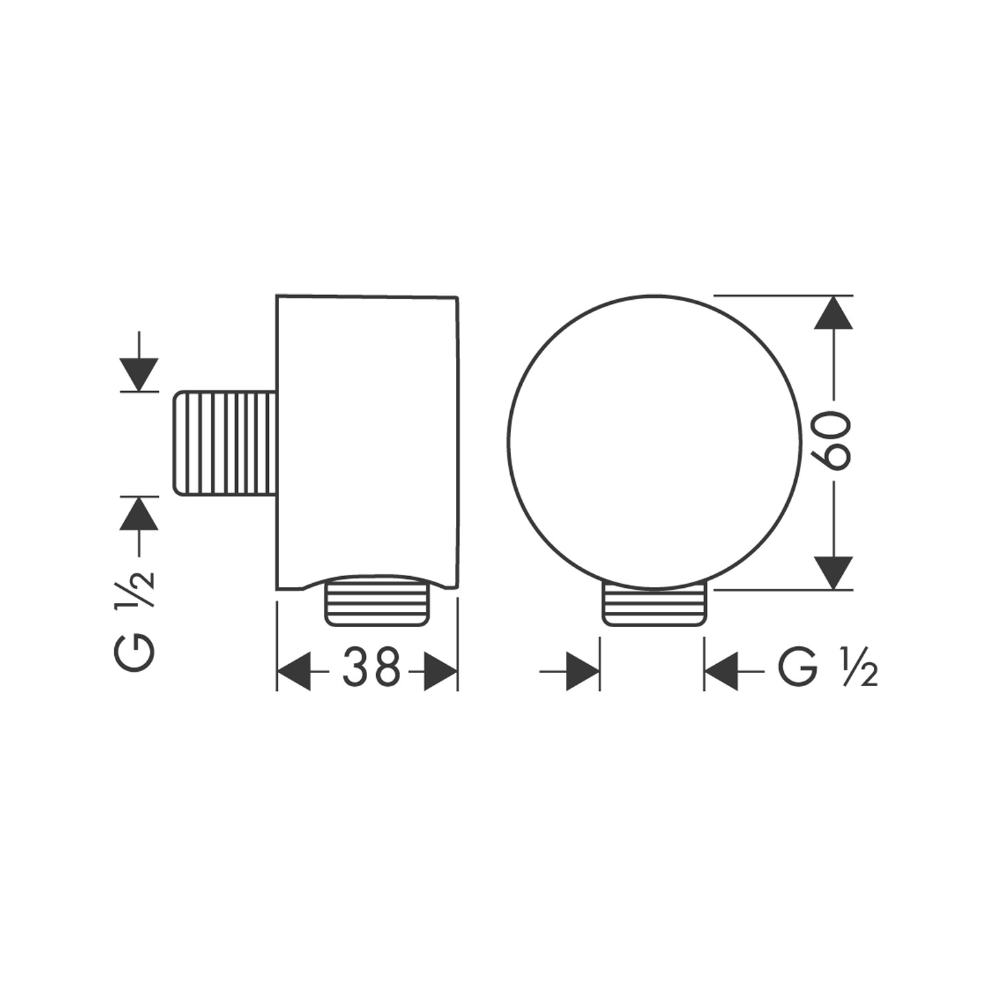 Hansgrohe Schlauchanschluss de Luxe Axor Starck Fixfit DN15 BBR