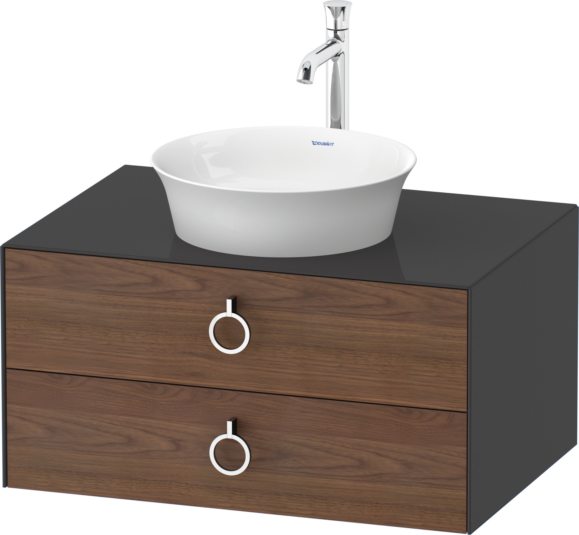 Duravit WTU wandh.White Tulip,2Schk.,m.Griff 408x800x550,Am.Nussb.M./Graphit HGL