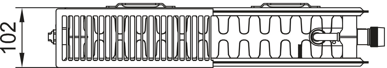 Kermi Plan-V T22 205x102x1105 QN722, RAL9016, 10bar, Vent.li, m.Abd