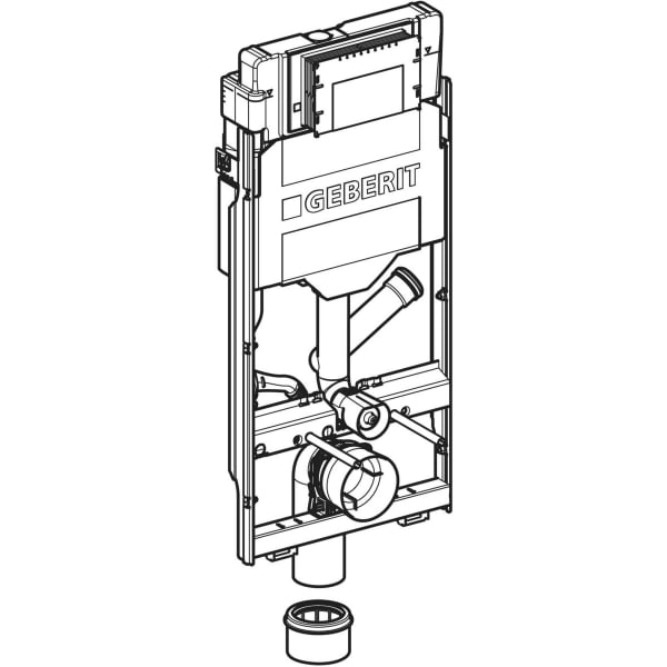 Geberit GIS Element f. WWC, 114 cm, mit Sigma UP-SPK 12 cm, f. Geruchsabsaugung/Abluft