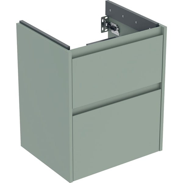 Geberit Renova Plan US f. WT, m. 2 Schubladen 50,4x60,6x40,5cm, salbeigrün/l. seidenm.