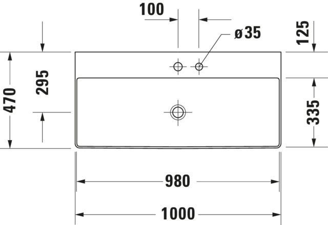 DU Möbel-WT DuraSquare 1000mm o.ÜL, m.HLB, o.HL, geschl., weiß, WG