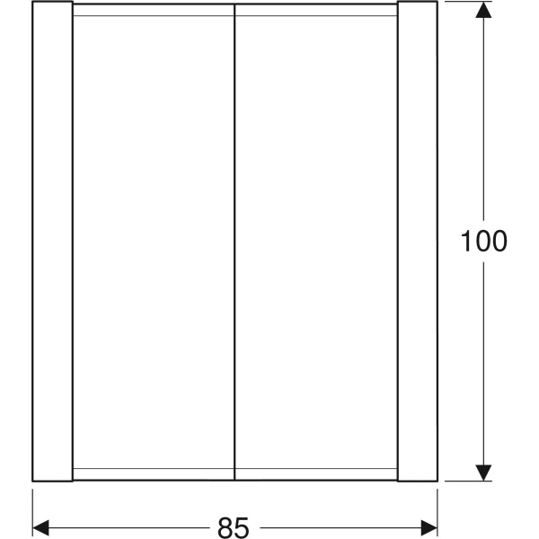 Geberit ONE Spiegelschrank mit Beleuchtung zwei Türen, 85x100x16cm