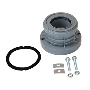 airfit Flansch-Adapter DN 110/75 aus PP und VA, Lochabstand 125-143mm