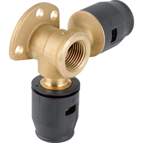 Geberit PushFit Eckanschlusswinkel 90Gr Ms d20-Rp1/2-20 L:36mm