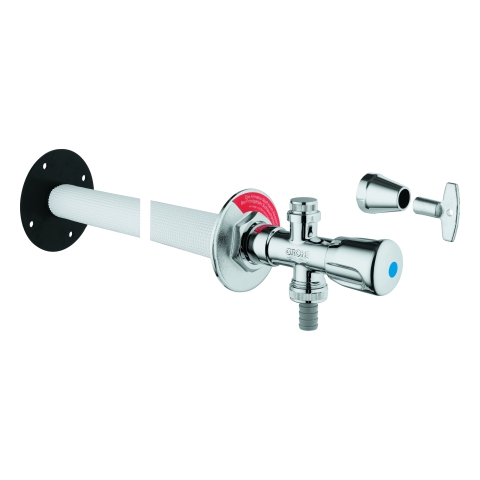 GROHE Außenwandventil Bausatz Eurotec 41208 DN15 mit Steckschlüssel mattchrom