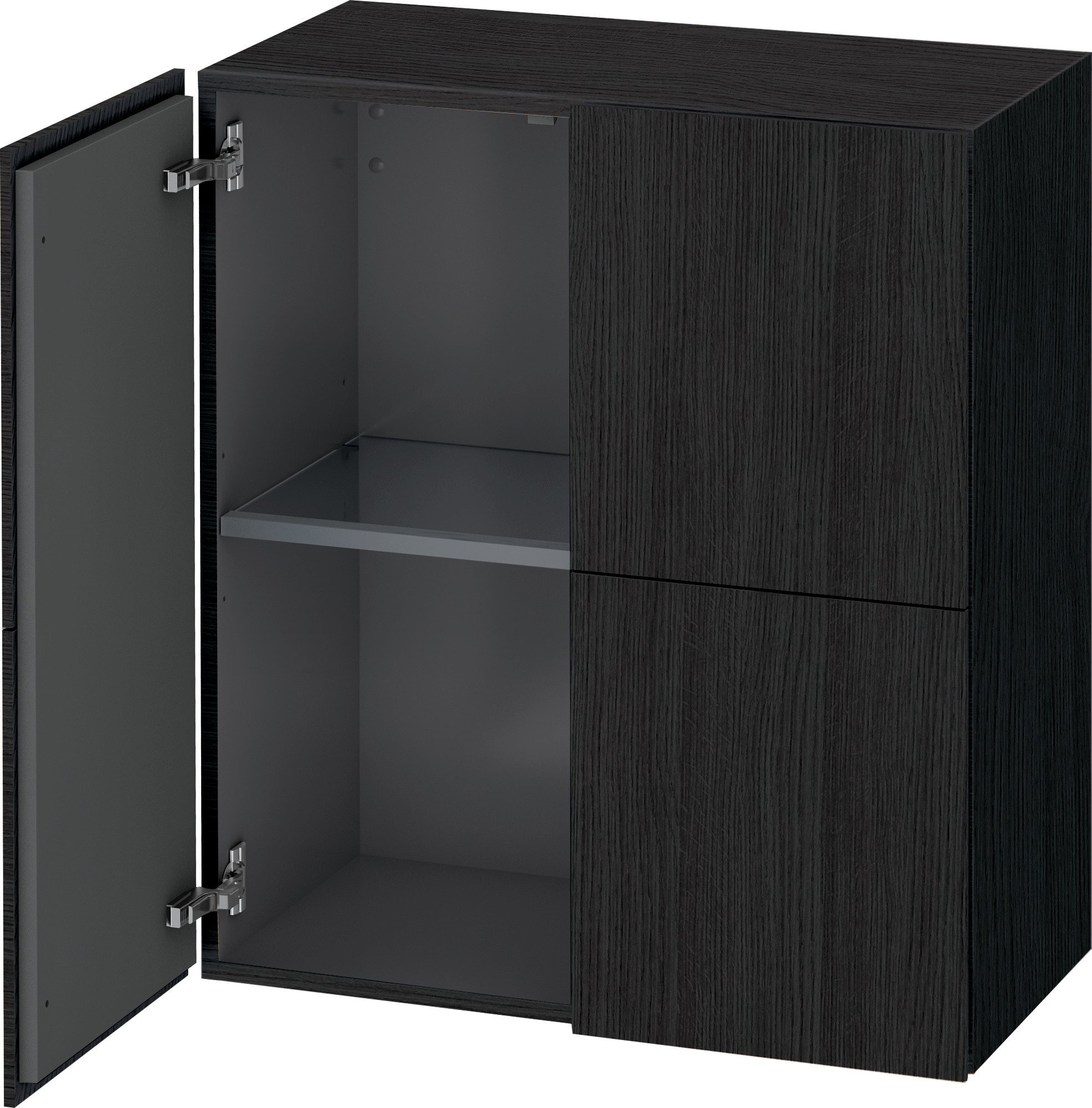 DU Halbhochschrank L-Cube 363x700x800mm 2 Türen, Eiche Schwarz