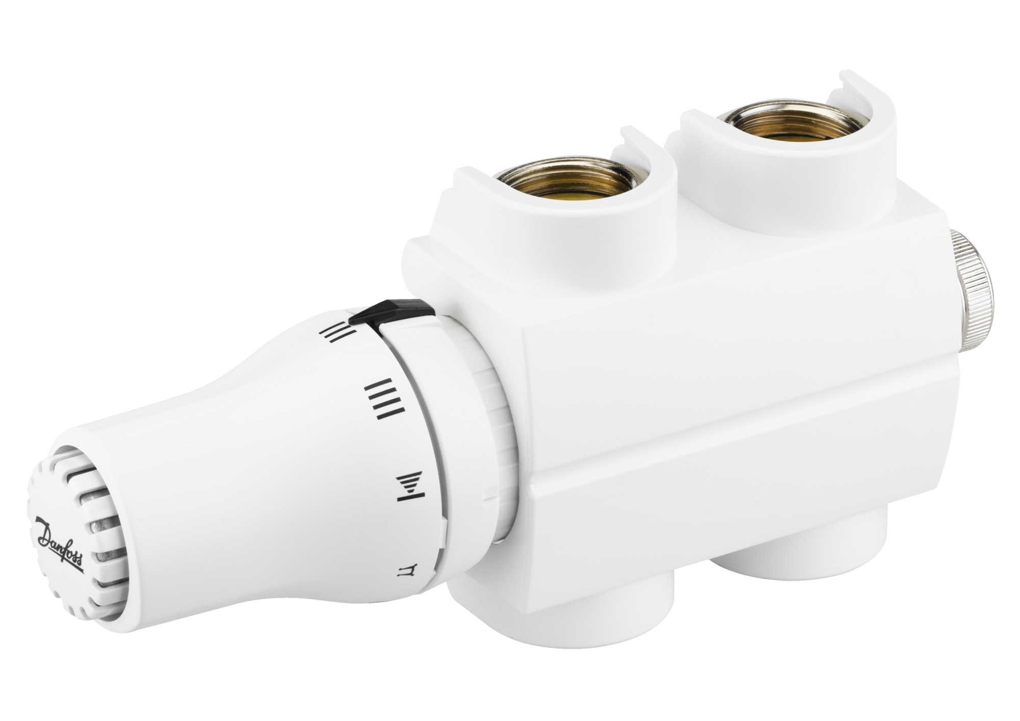 Danfoss VHS Ventilset RAL 9016 Heizkörper R 1/2, Durchgang