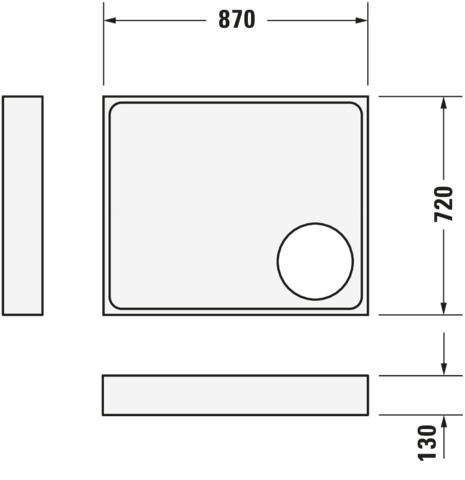 DU Starck Slimline Duschwanne, Rechteckig, 900x750x45 mm, Weiß, Sanitär