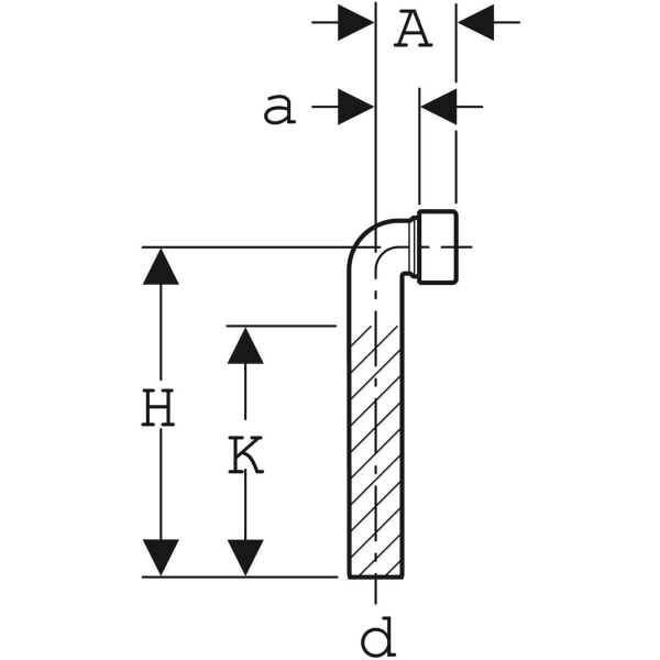 Geberit Anschlussbogen 90Gr mit Quetschverschraubung