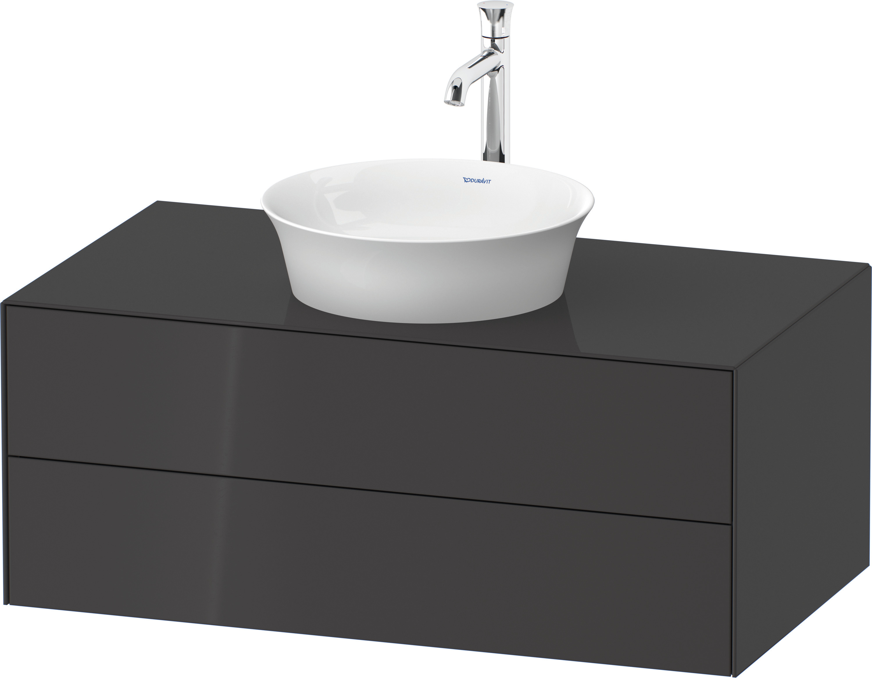 Duravit WTU White Tulip wandhängend, 2 SchKa 408x1000x550mm, Graphit Hochglanz