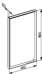 KEUCO LS R. Lumos 14597, silber-erloxiert, 460 x 850 x 60 mm