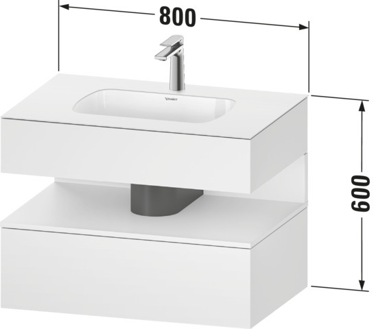 Duravit QA EWT m.Kons-WTU,800x550x600mm,Az:1 Ni-Bel,Basalt Matt,Ni:Taupe Matt,Dekor
