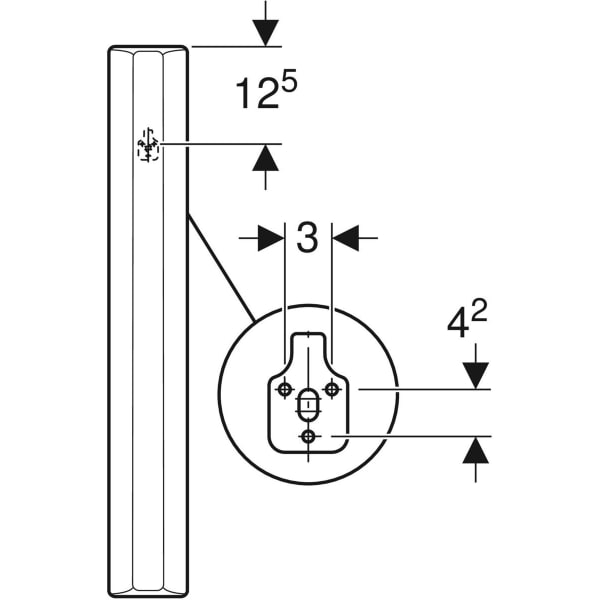 Geberit Urinaltrennwand Keramik 10x70x40cm, weiß