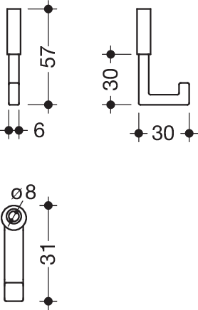 HEWI Haken für Duschkorb Sys 100, chrom