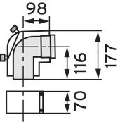 Vaillant Bogen 87 Grad Brennwert konz., PP, 80/125 mm, m. Reinigungsd.