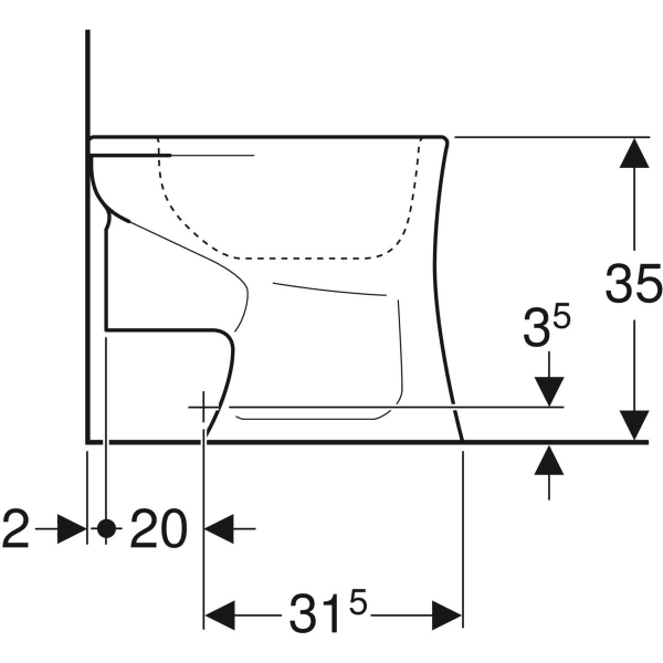 Geberit Bambini Stand-WC für Kinder Flachspüler, H:35cm, weiß, KeraTect