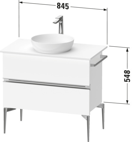 Duravit Sivida WTU 845x548x475mm,f. Bodenst. f. Kons. m. ASB,SBK 2,Chrom/Weiß Matt
