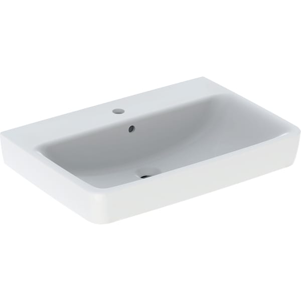 Geberit Renova Plan Aufsatzwaschtisch 70x48cm m. Hahnloch, m. Ül., weiß, KeraTect