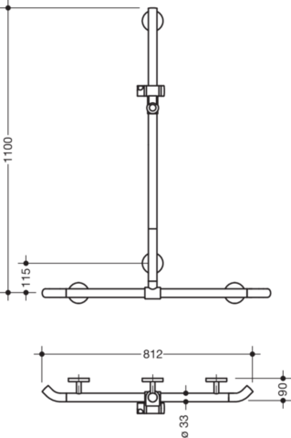 HEWI DUHA m.Br.H.St., AM1:1100, W1:812, Br.H. in 98, Kst., chromoptisch besch.