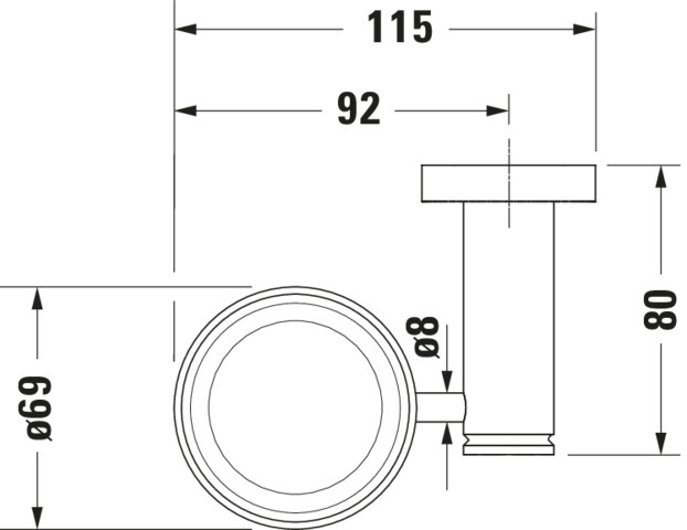 DU D-Code Glashalter Glas links, Chrom