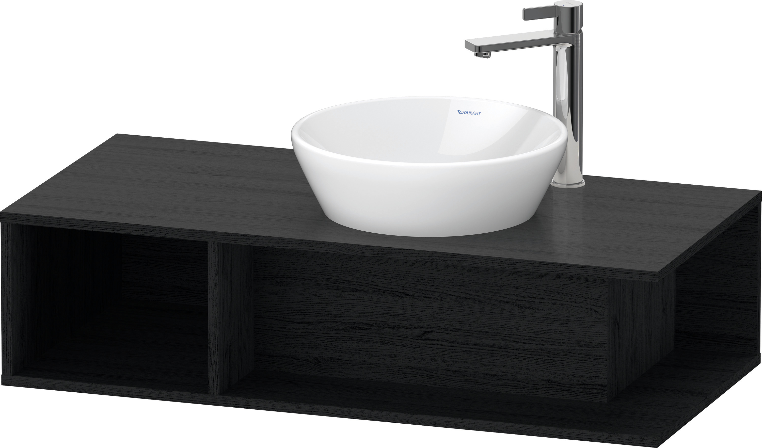 Duravit D-Neo WTU wandh.,1 offenes Fach l., 260x1000x480mm, Eiche Schwarz