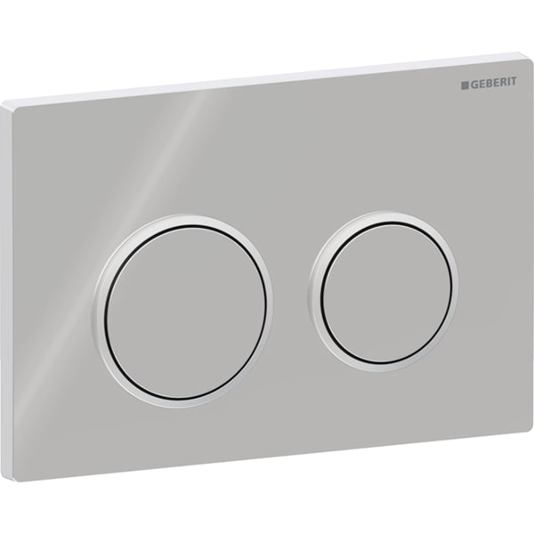 Geberit Omega20BetPl., rund, für 2-Mengen-Sp. chrom glänzend /chrom matt