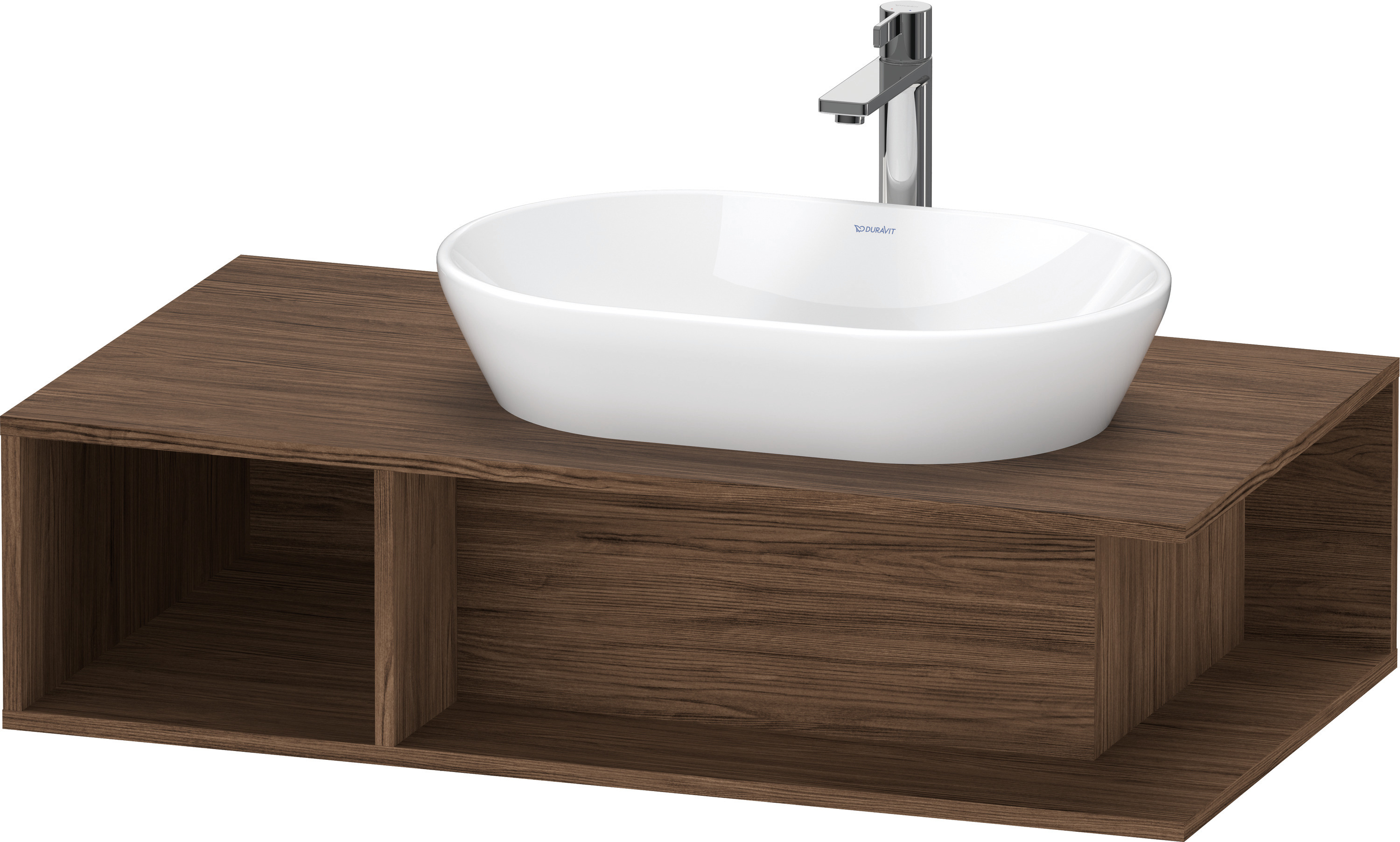 Duravit D-Neo WTU wandh.,1 offenes Fach l., 260x1000x550mm, Nussbaum Dunkel