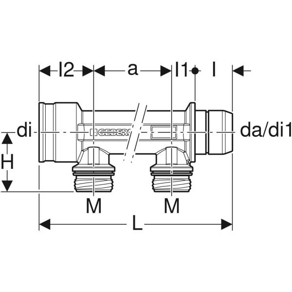 Geberit Verteiler zweifach mit Steckanschluss Ms M25