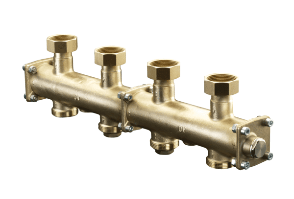 OVENTROP-Modulverteiler für Regumat DN 25, für 3 Heizkreise, Messing OVENTROP-Modulverteiler für Regumat DN 25, für 3 Heizkreise, Messing