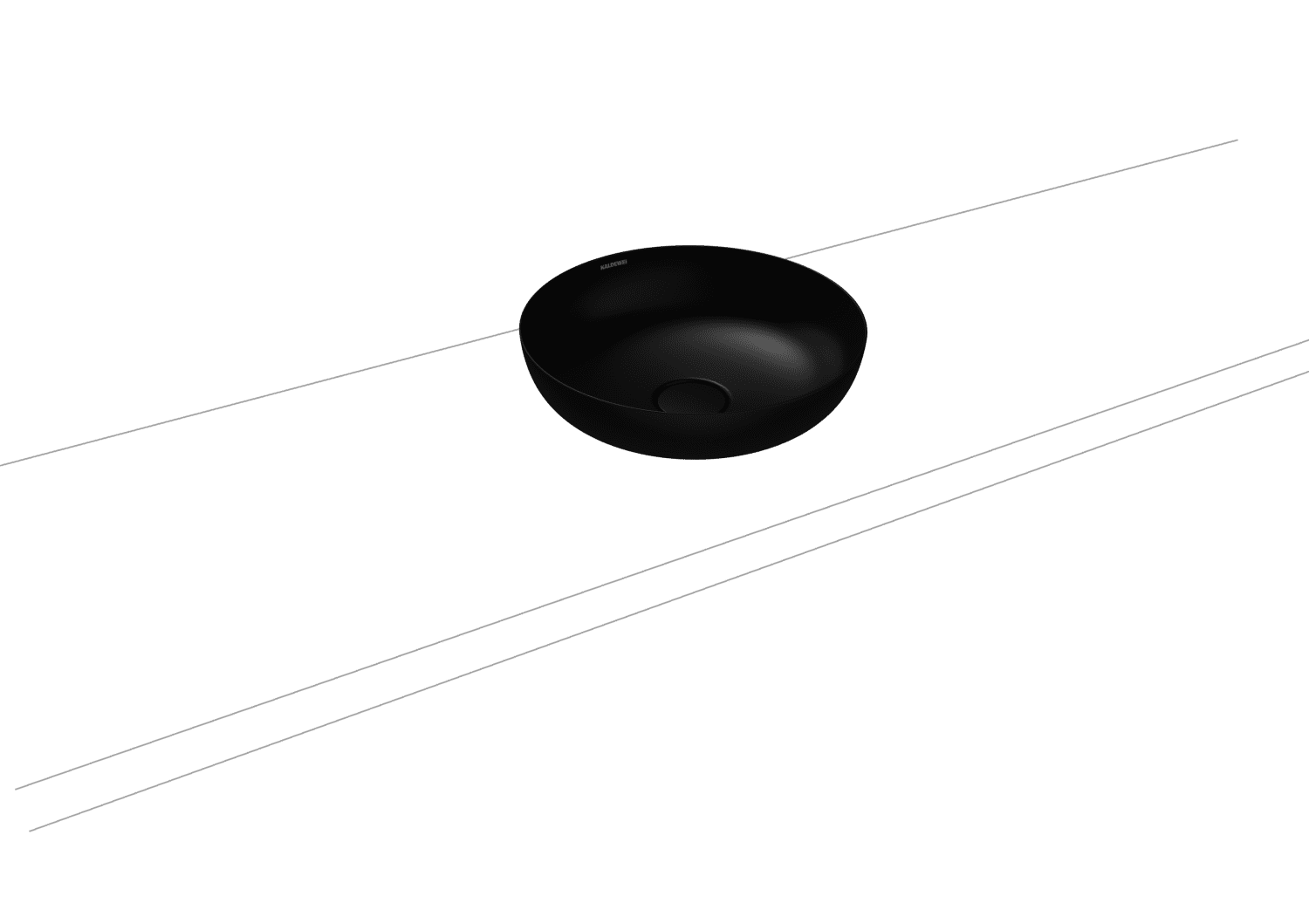 KA WB MIENA WASCHTISCH-SCHALE Mod.3181,d :380mm,schwarz matt 100,Perl-Effekt,oÜL